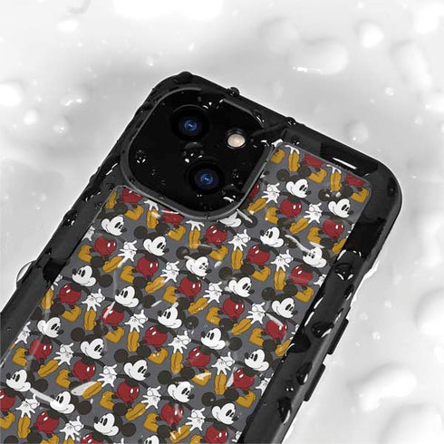 Disney Mickey Mouse Vintage Pattern iPhone 15 Plus Waterproof Case